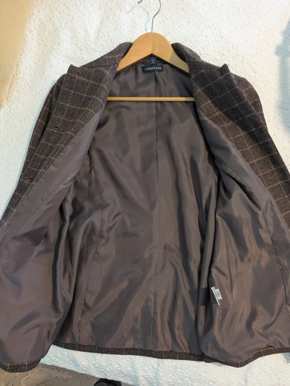 Lands' End Brown Wool Blazer Jacket